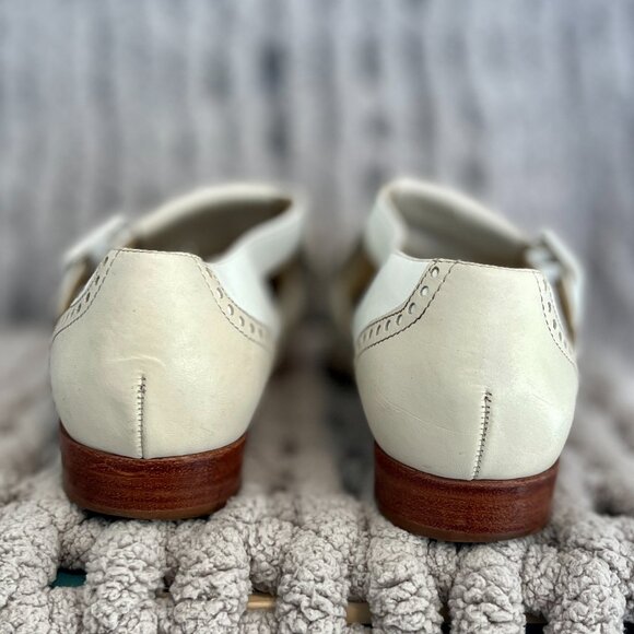 Kenneth Cole Kiltie Monk Strap Leather Loafers Vintage Cream Leather Size 8 - Picture 5 of 16